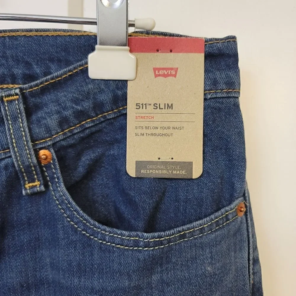 Levis mens 511 slim fit stretch jeans, 36x30
